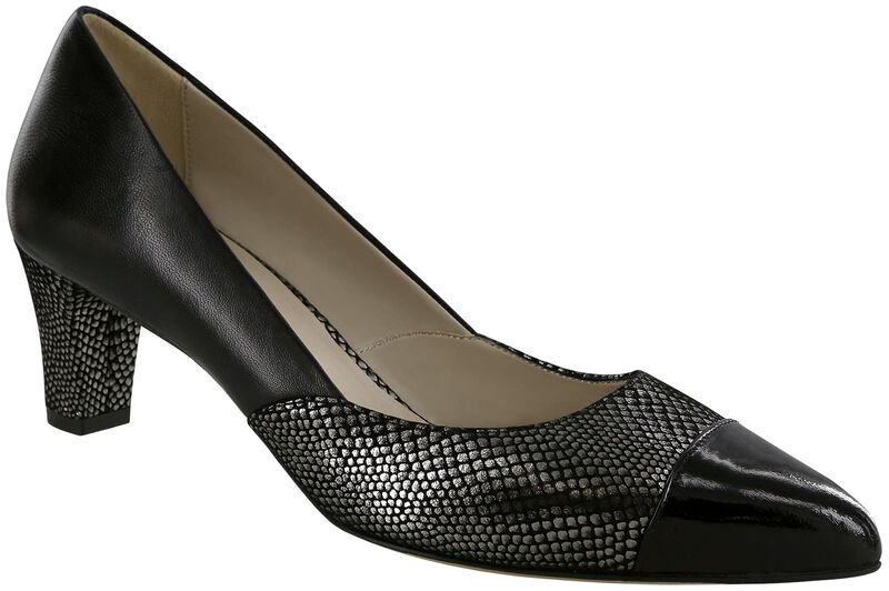 Reina Black-Silver-Patent-Tip Right .75 View
