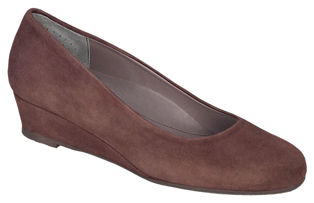 Dark brown store wedge pumps