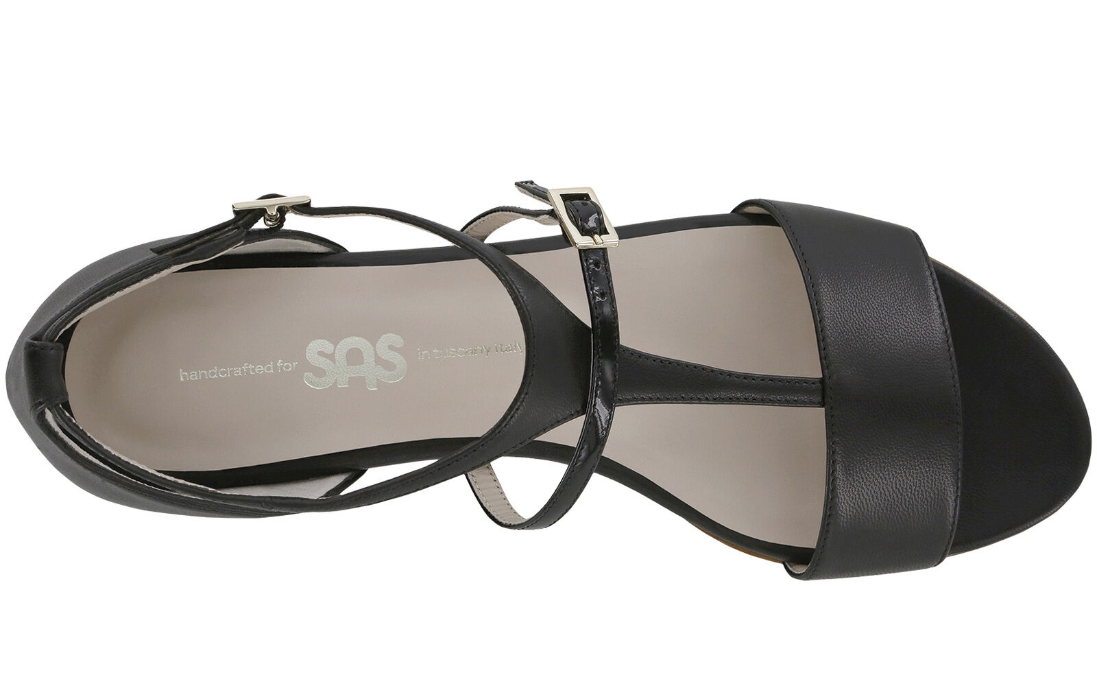 T strap sale wedge sandals