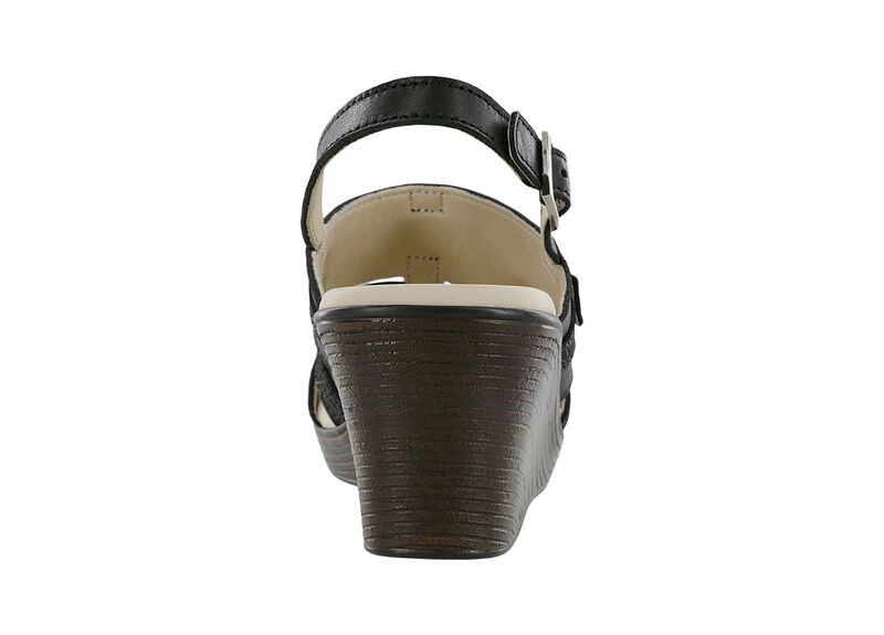 Layla T-Strap Wedge Sandal - Black Web, , large