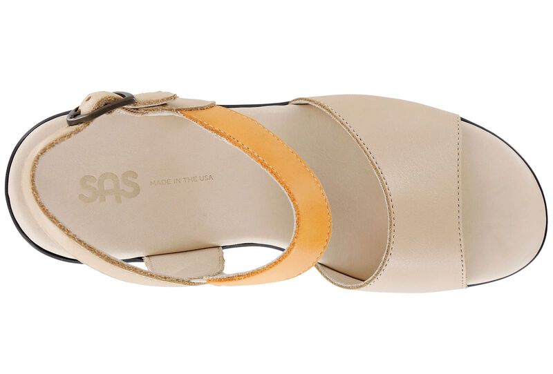 Heather Quarter Strap Wedge Sandal - Cappuccino - Orange, , large