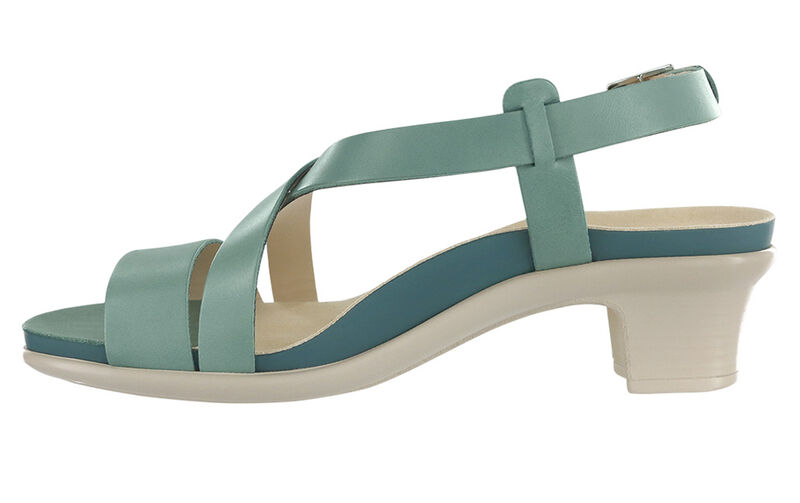 Nouveau Cross Strap Heel Sandal - Teal, , large