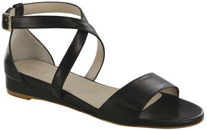 Simone Cross Strap Wedge Sandal - Black