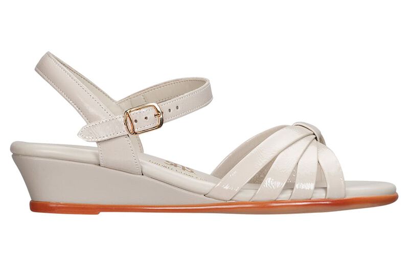 Strippy Quarter Strap Wedge Sandal - Bone Patent, , large