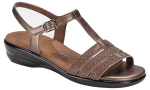 Capri T-Strap Sandal - Bronze Snake