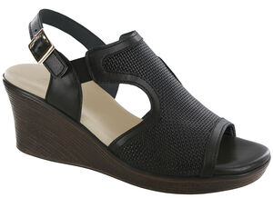 Rosa Wedge Sandal - Woven Black