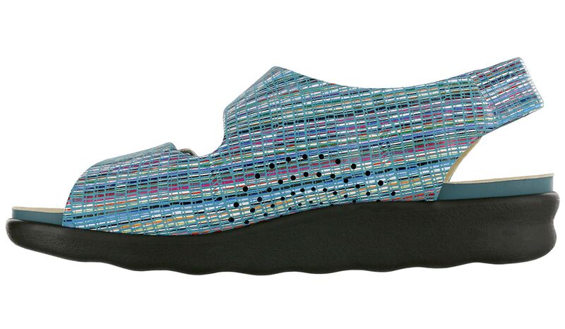 Relaxed Heel Strap Sandal - Rainbow Teal, , large