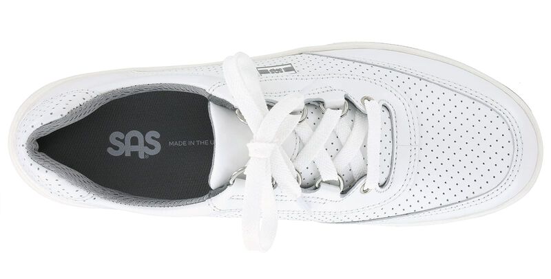 Sporty Lux White Perf Left Top View