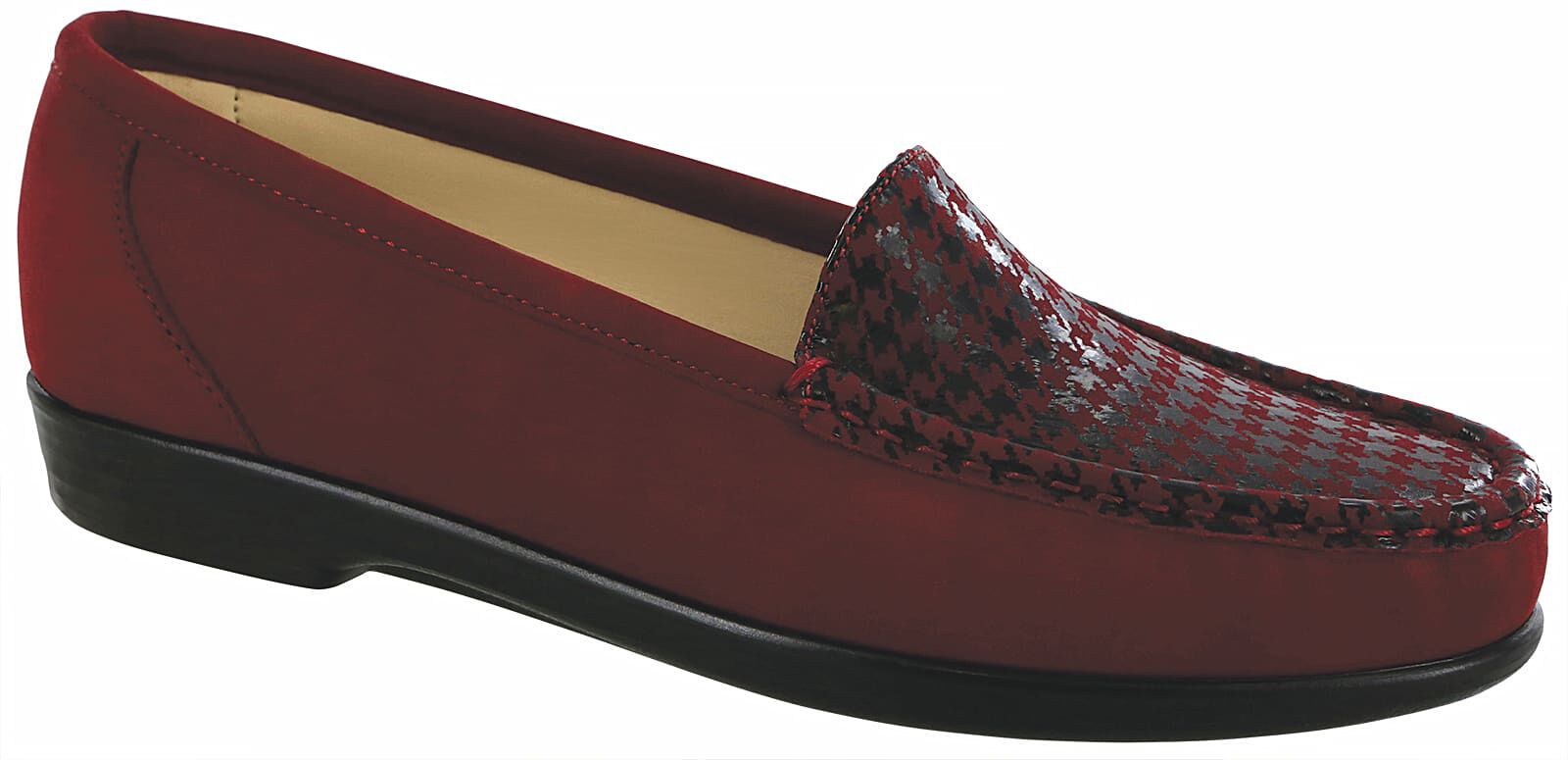 Red leather cheap slip on shoes