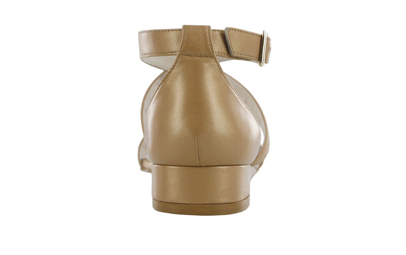 Simone Cross Strap Wedge Sandal - Caramel, , large