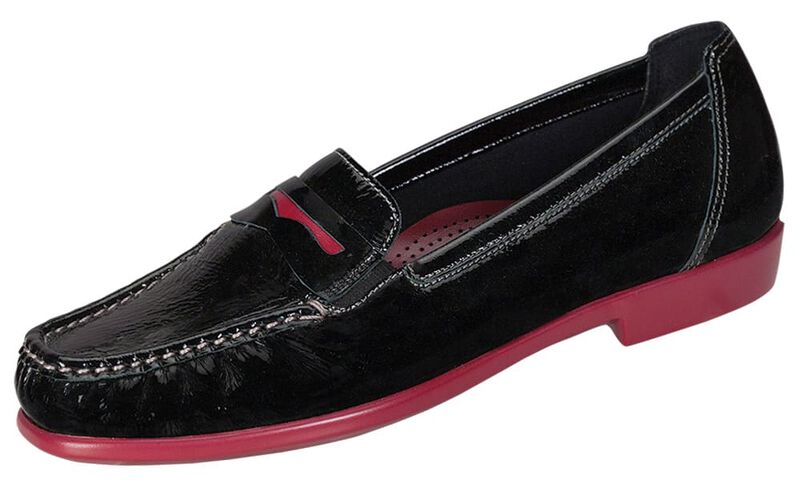 Penny J Slip On Loafer, Black Patent / Rouge, large
