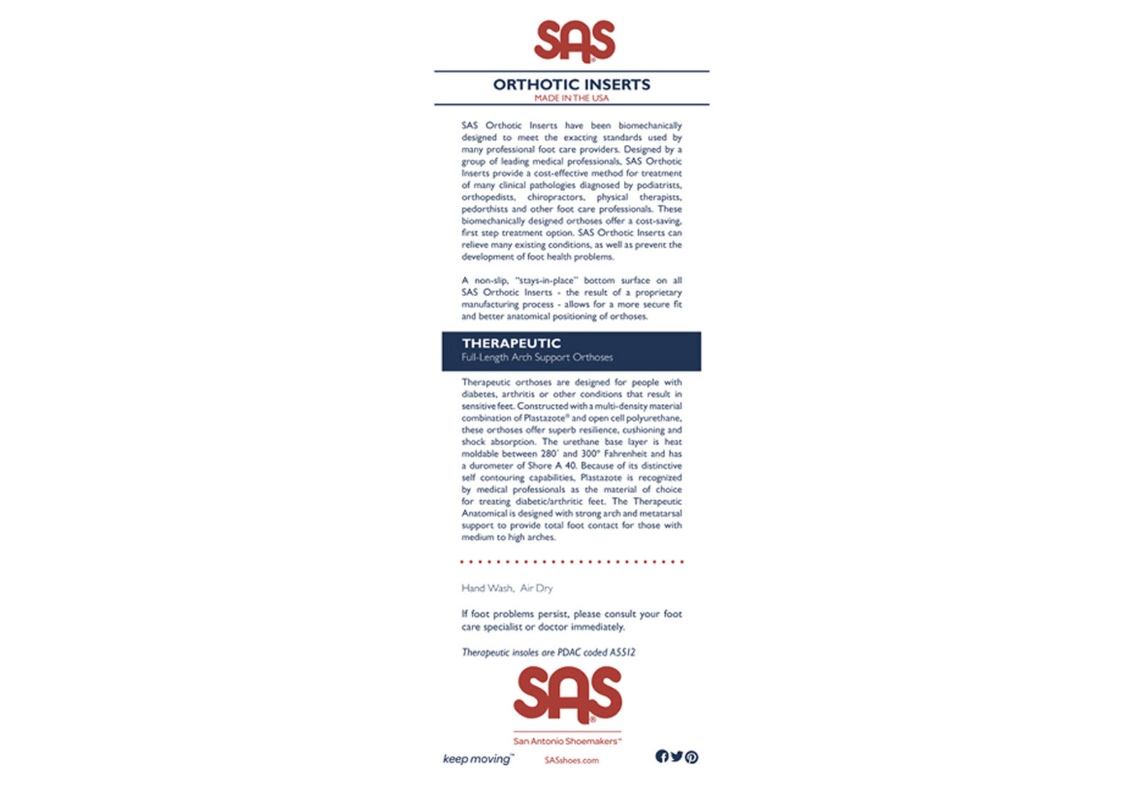 Sas step plus foot bed top