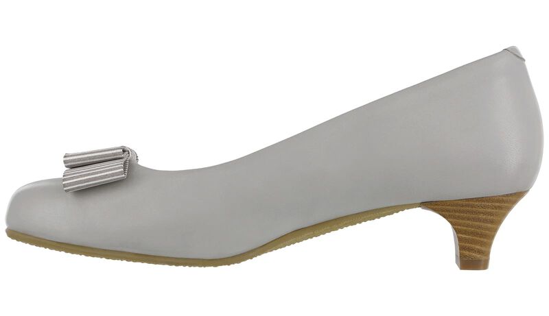 Eleanor Taupe Stripe Bow Right Side View