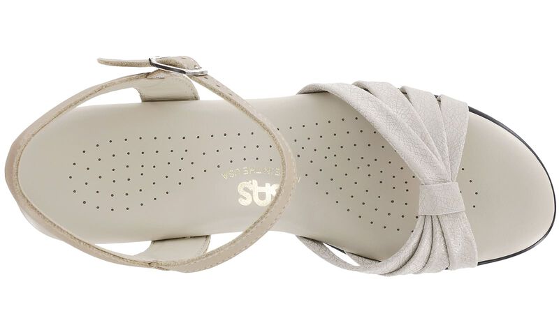 Strippy Quarter Strap Wedge Sandal - Linen/Web, , large
