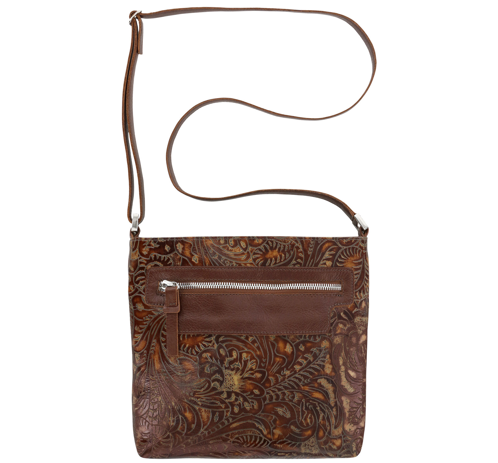 Floral top leather handbags