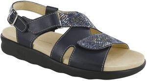 Huggy Cross Strap Sandal - Navy/Multisnake