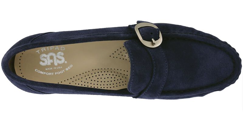Lara Navy Suede Left Top View