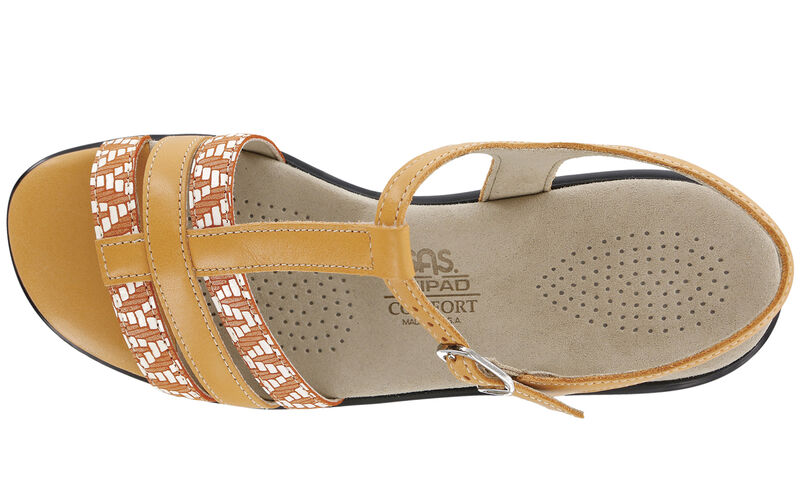 Capri T-Strap Sandal - Orange Chevron, , large