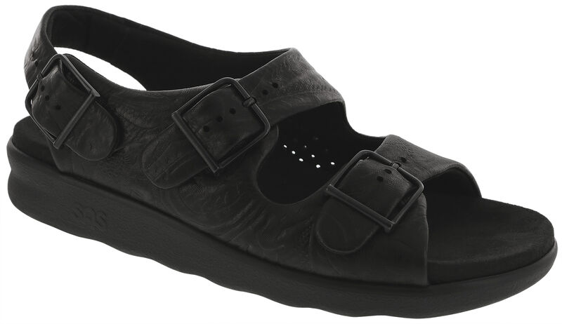 Relaxed Heel Strap Sandal, Black Larse, large