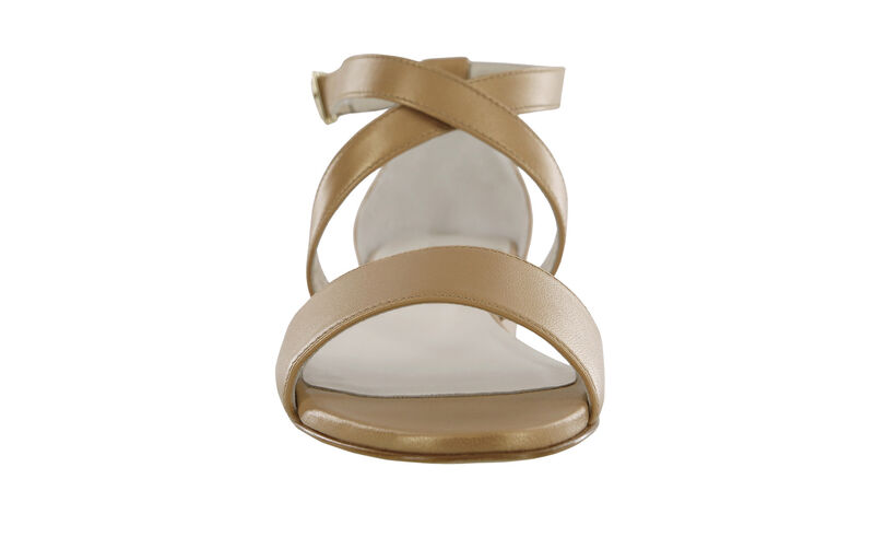 Simone Cross Strap Wedge Sandal - Caramel, , large