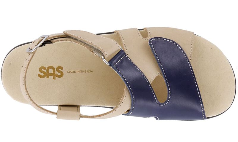 Huggy Cross Strap Sandal - Blue/Taupe, , large