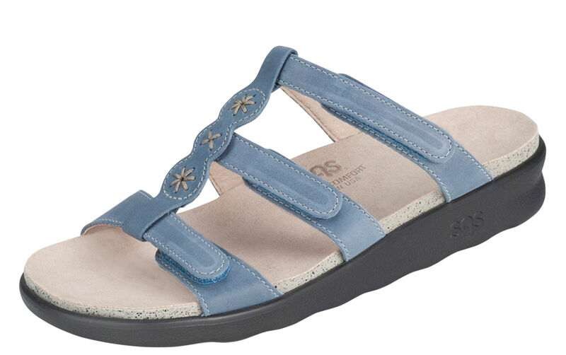 Naples  Slide Sandal, Denim, large