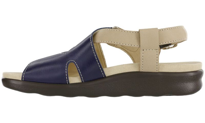 Huggy Cross Strap Sandal - Blue/Taupe, , large