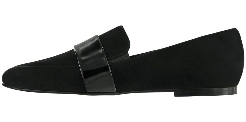 Luxe Black Suede Patent Right Side View