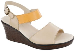 Heather Quarter Strap Wedge Sandal - Cappuccino - Orange