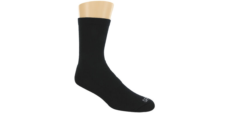 Women&#39;s Crew Walker Medium Black Socks Model View