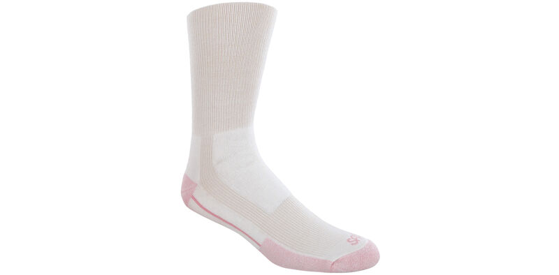 Women&#39;s Crew Walker Large White Socks Model View