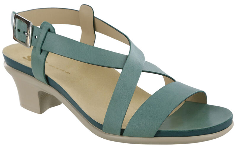 Nouveau Cross Strap Heel Sandal - Teal, , large