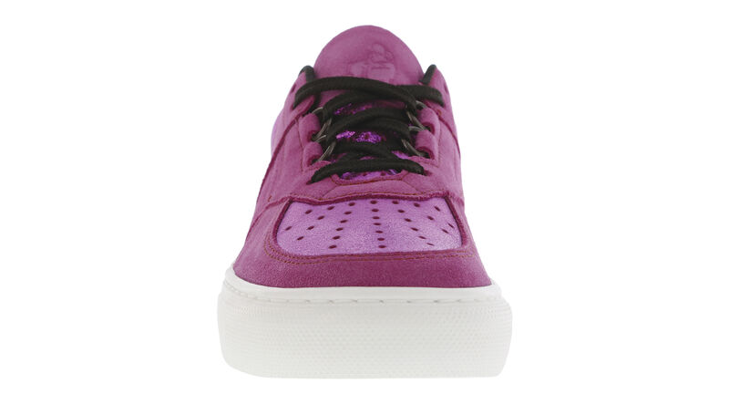 High Street-X LTD Lace Up Sneaker Pink Sparkle Front View