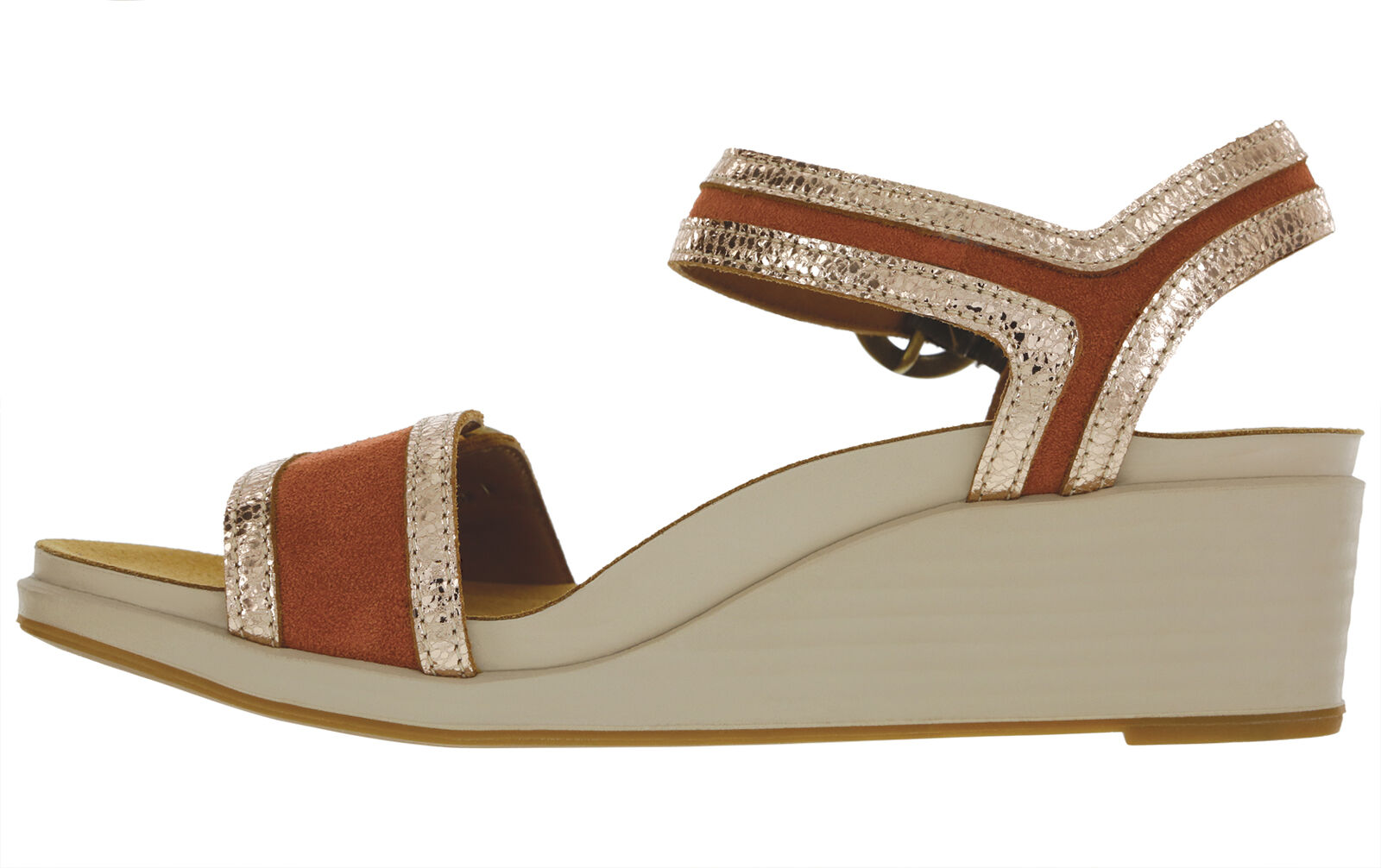 Inc.5 Women's Rose Gold T-Strap Wedges