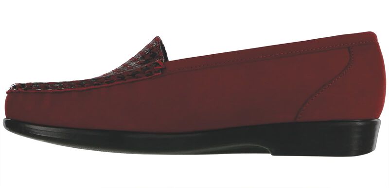 Red Suede Slip on Loafer