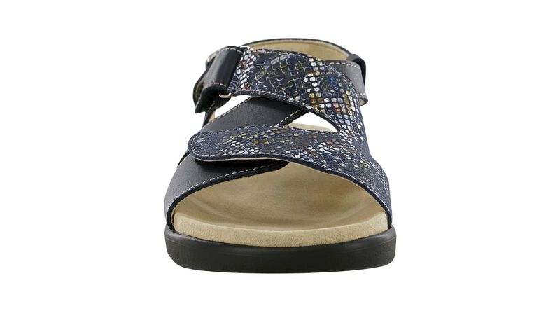 Huggy Cross Strap Sandal - Navy/Multisnake, Navy / Multisnake, large