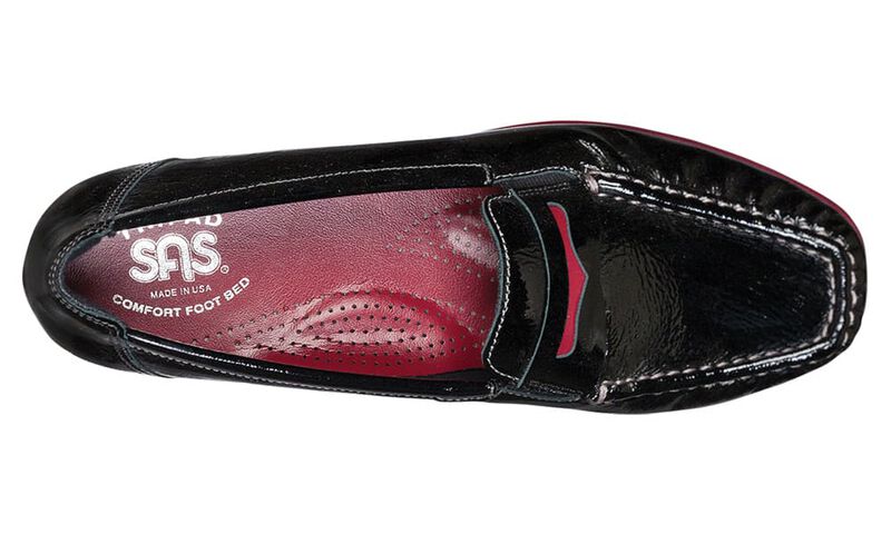 Penny J Slip On Loafer, Black Patent / Rouge, large