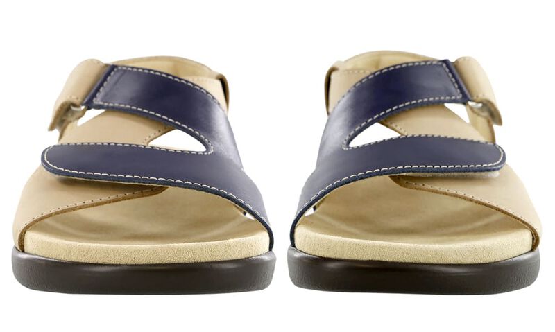 Huggy Cross Strap Sandal - Blue/Taupe, , large