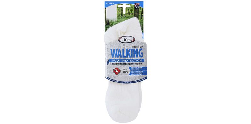 Thorlo Mini Crew Medium White Socks Front View