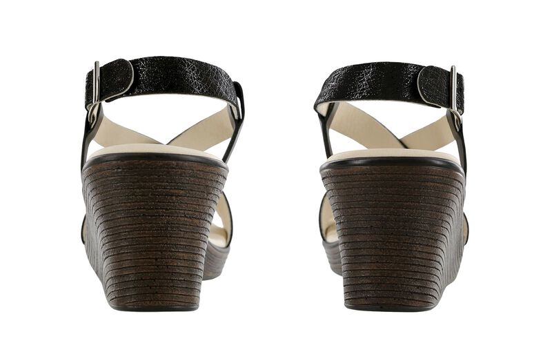 Delight Cross Strap Wedge Sandal - Black Web, , large