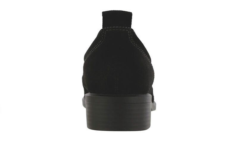 Saddle Black Suede Rear View