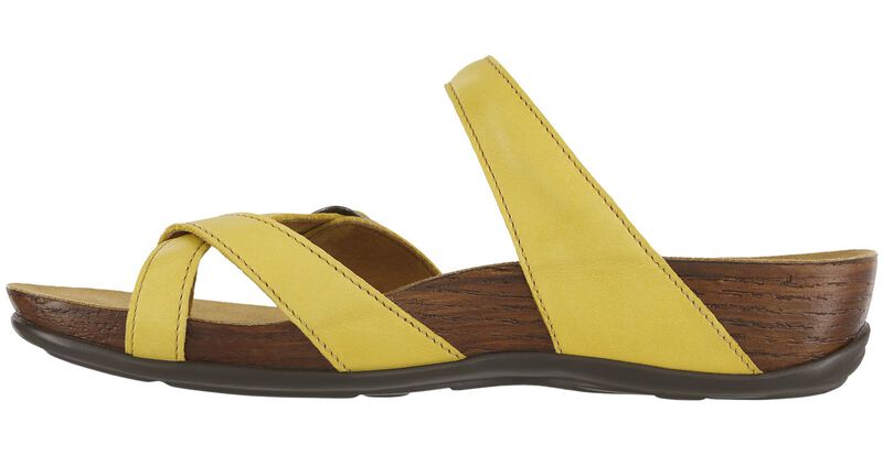 Shelly Toe Loop Slide Sandal, Yellow, large