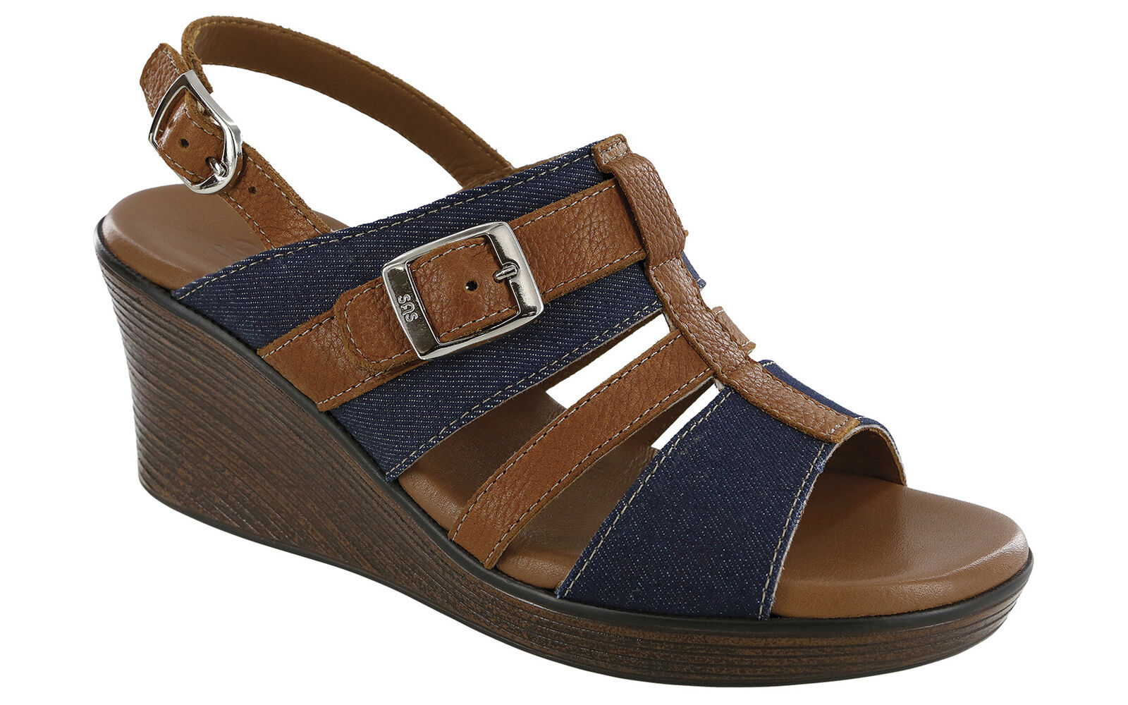 Blue jean wedge heels top