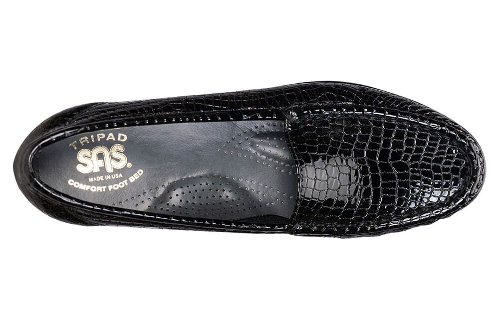 Original SAS Simplify Black Croc Leather W Wide 1556-181 Women 
