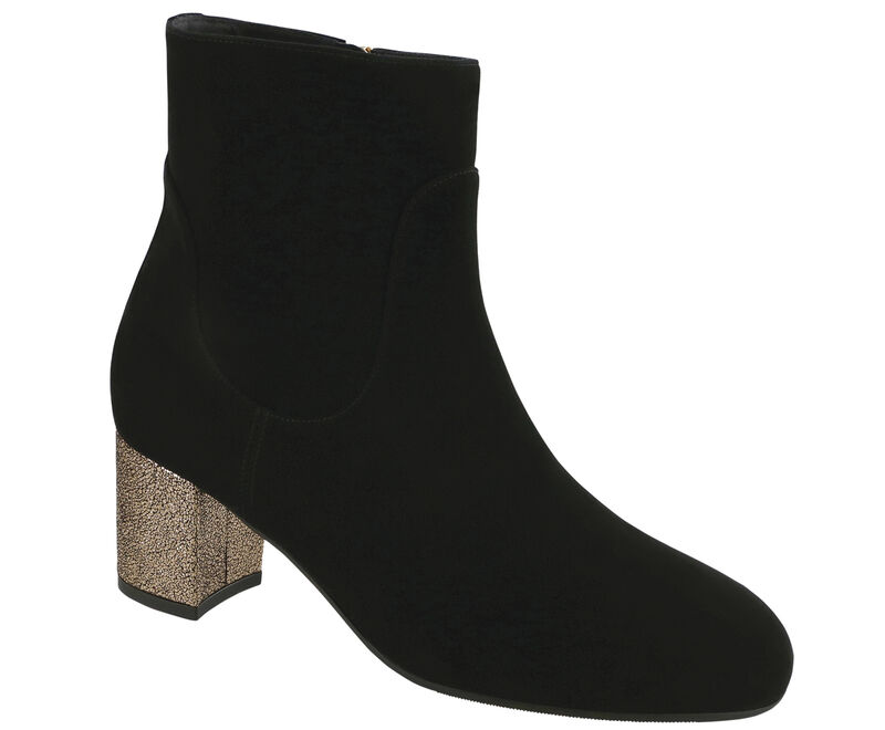 Simi Black Suede-Rose Gold Right .75 View