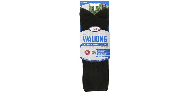 Thorlo Crew X-Large Black Socks Front View