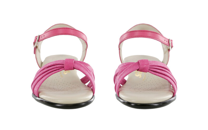 Strippy Quarter Strap Wedge Sandal - Pink/Web, , large