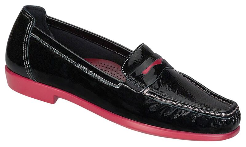 Penny J Slip On Loafer, Black Patent / Rouge, large