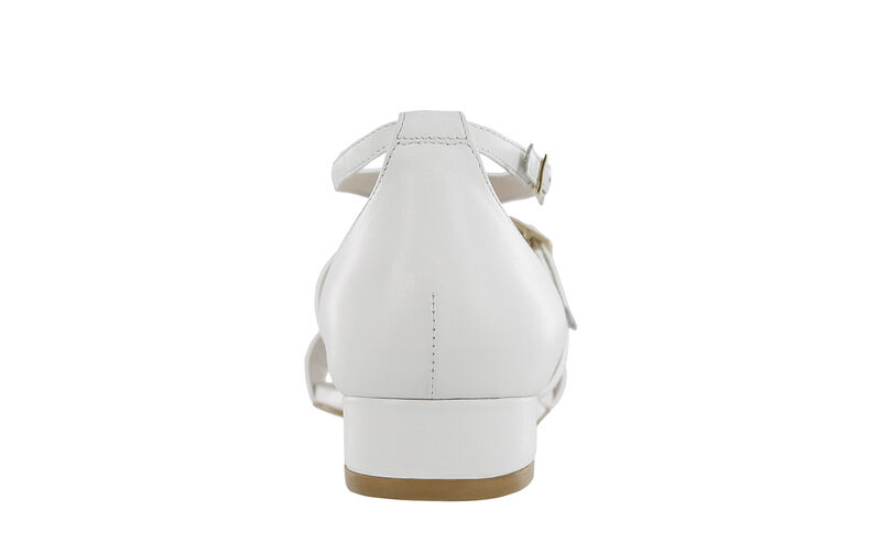 Sandra T-Strap Wedge Sandal - White/Patent, , large