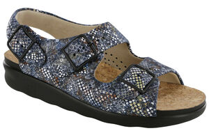 Relaxed Heel Strap Sandal - Multisnake Navy